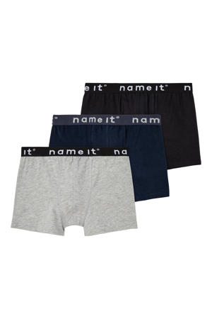 boxershort NKMBOXER - donkerblauw/grijs melange/zwart (set van 3)