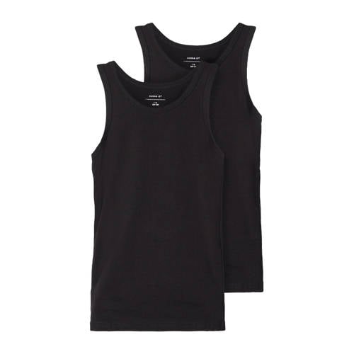 NAME IT KIDS hemd NKMTANK - set van 2 zwart Jongens Stretchkatoen Ronde hals - maat 134/140 afbeelding