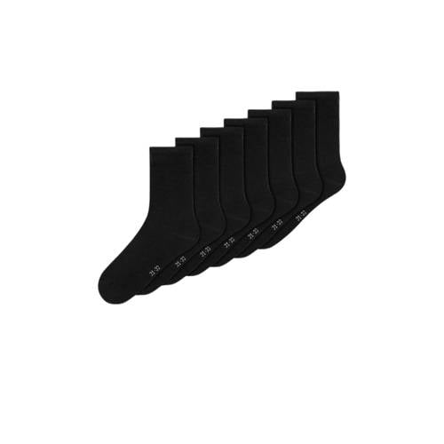 NAME IT KIDS sokken NKNSOCK - set van 7 zwart Jongens/Meisjes Stretchkatoen