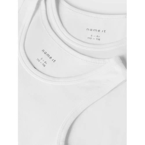NAME IT KIDS hemd NKMTANK - set van 2 wit Jongens Stretchkatoen Ronde hals