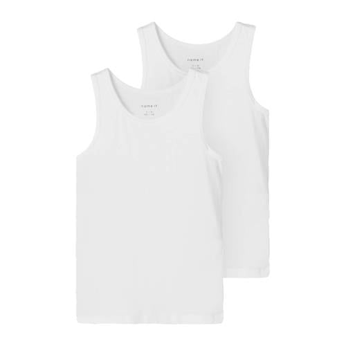 NAME IT KIDS hemd NKMTANK - set van 2 wit Jongens Stretchkatoen Ronde hals - maat 110 afbeelding