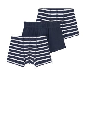 boxershort - donkerblauw/wit (set van 3)