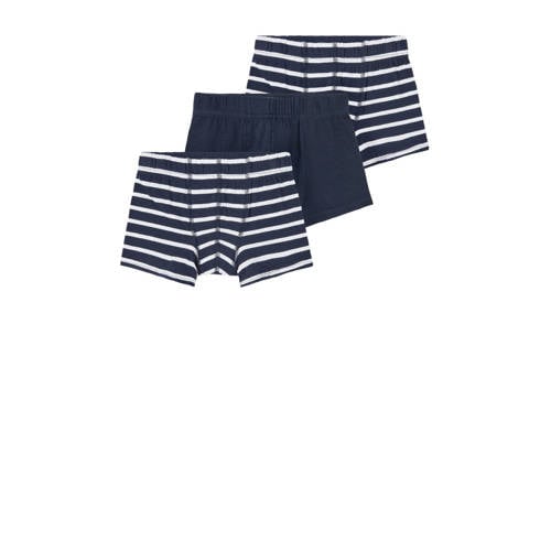 NAME IT KIDS boxershort NKMTIGHTS - set van 3 donkerblauw/wit Jongens Stretchkatoen - maat 146/152 afbeelding