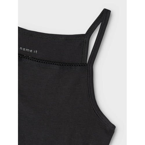 NAME IT KIDS hemd NKFSTRAP - set van 2 zwart Meisjes Stretchkatoen Ronde hals - maat 122/128 afbeelding