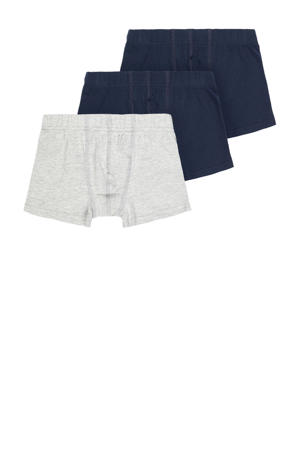 boxershort - grijs melange/donkerblauw (set van 3)