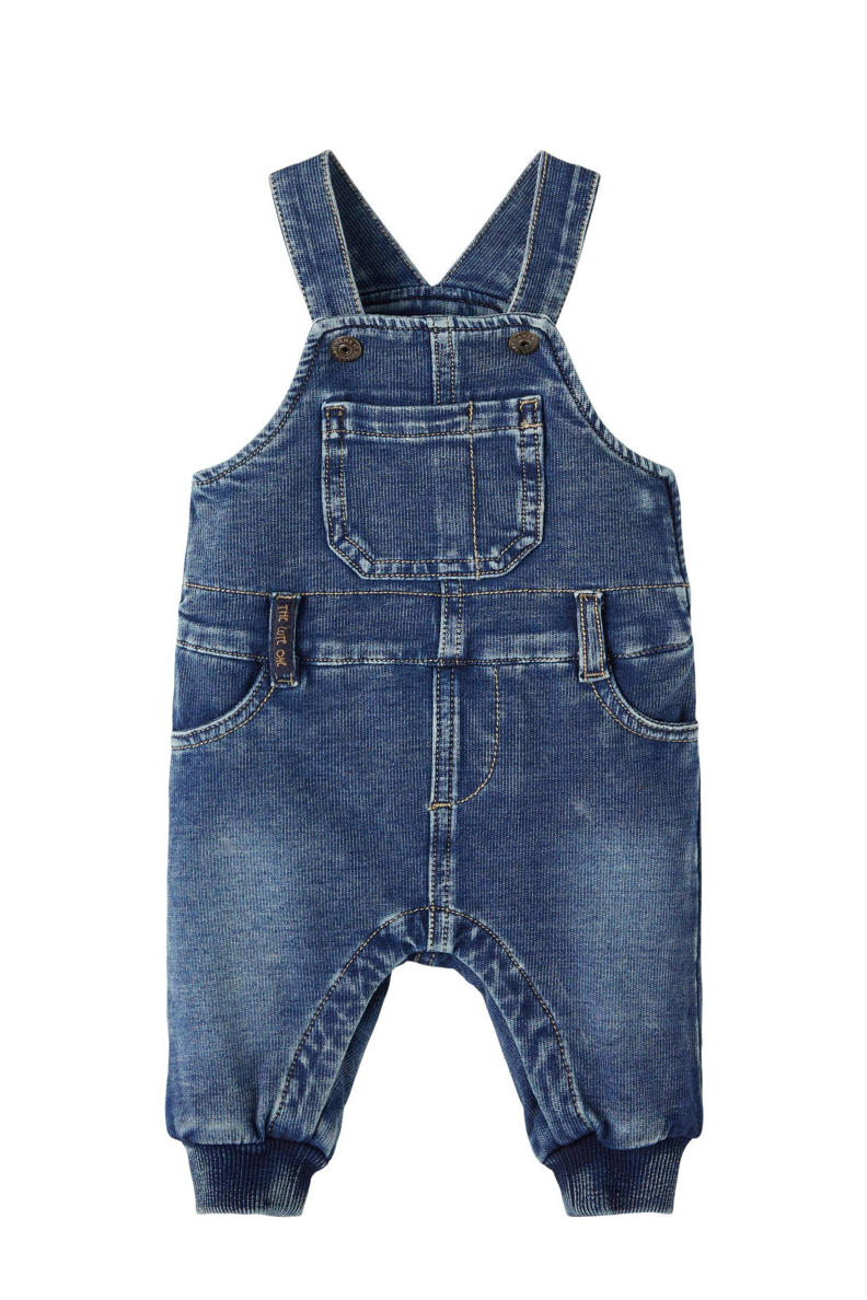 Mango Kids gestreepte regular fit tuinbroek blauw | wehkamp