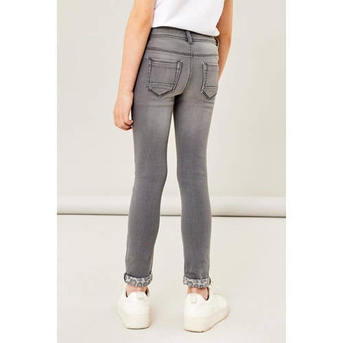 NAME IT KIDS skinny jog denim NKFPOLLY medium grey denim Grijs Effen - maat 140 afbeelding