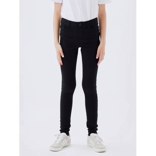NAME IT KIDS skinny jeans NKFPOLLY black Zwart Meisjes Viscose Effen - 110