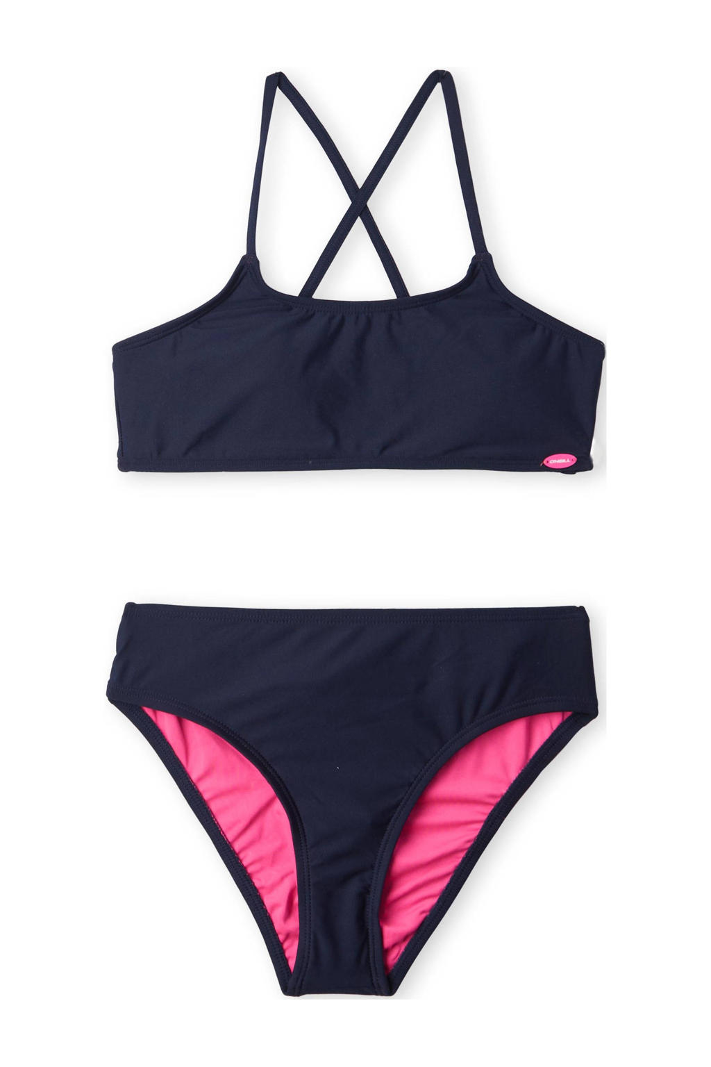 O'Neill crop bikini Essentials donkerblauw/roze