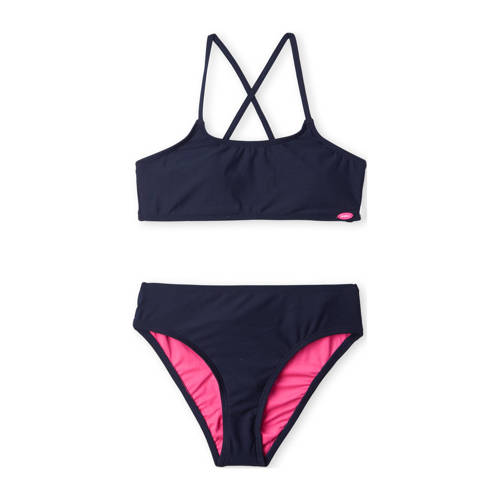 O'Neill crop bikini Essentials donkerblauw/roze Meisjes Polyester Effen - 104