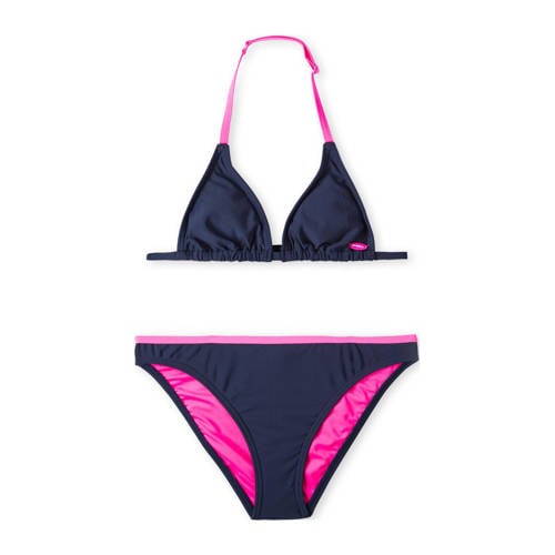 O'Neill triangel bikini Essentials donkerblauw/roze Meisjes Polyester Meerkleurig