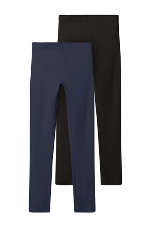 legging - set van 2 donkerblauw/zwart