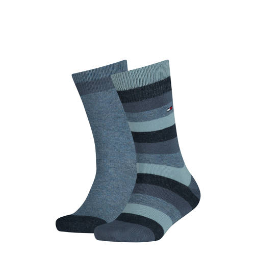 Tommy Hilfiger gestreepte sokken - set van 2 blauw Jongens/Meisjes Katoen