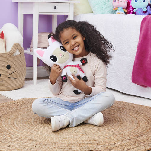 Gabby's Dollhouse gabby's poppenhuis pandy poek met licht en geluid interactieve knuffel Wit