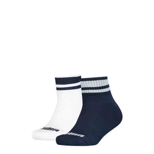 Puma sokken met streep - set van 2 wit/donkerblauw Multi Jongens/Meisjes Katoen