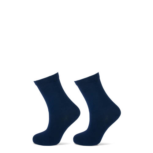 Yellow Moon sokken - set van 2 donkerblauw Jongens/Meisjes Katoen Effen