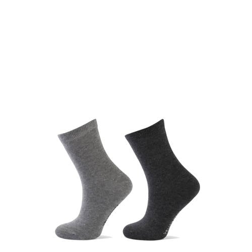 Yellow Moon sokken - set van 2 grijs Jongens/Meisjes Katoen Effen
