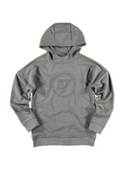thumbnail: Grijze jongens Bellaire hoodie van sweat materiaal met logo dessin, lange mouwen en capuchon