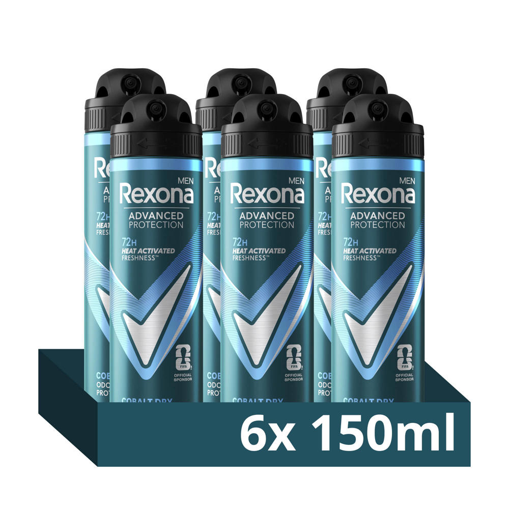 Rexona Men Advanced Protection Cobalt Dry anti-transpirant deodorant spray - 6 x 150 ml