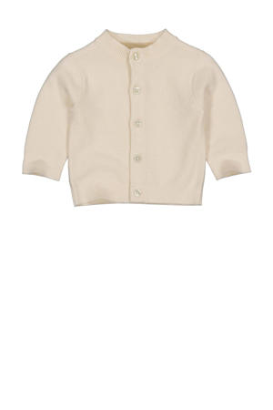baby fijngebreid vest LNORRENOS van katoen offwhite