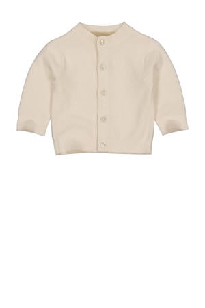 baby fijngebreid vest LNORRENOS van katoen offwhite