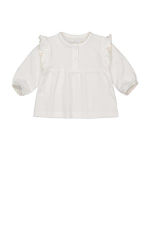 baby basic top LNORANOS met ruches offwhite