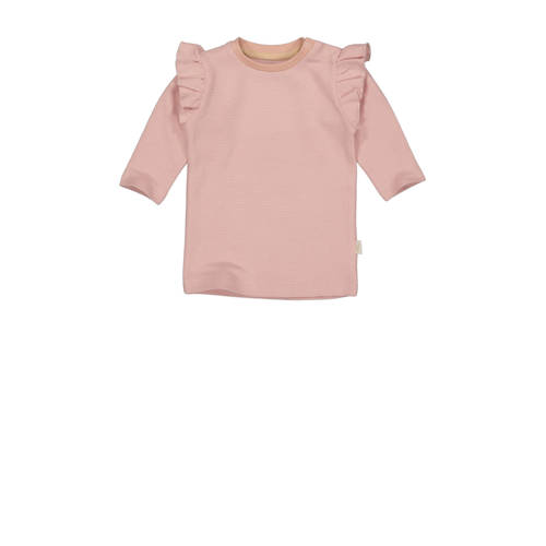 LEVV gestreepte baby T-shirtjurk LNEOMINOS van katoen zachtroze Streep - maat 68 afbeelding