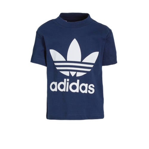 adidas Originals Adicolor T-shirt donkerblauw/wit Jongens/Meisjes Katoen Ronde hals - 104