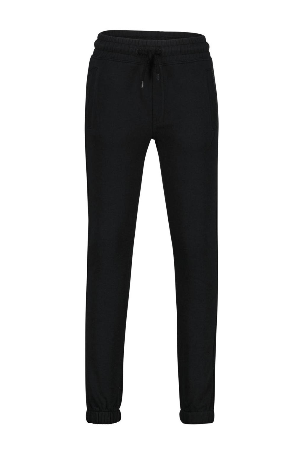 Zwarte jongens Raizzed regular fit joggingbroek Shelby Nora van sweat materiaal met elastische tailleband met koord en effen