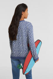 thumbnail: anytime longsleeve met wafeltextuur donkerblauw/wit