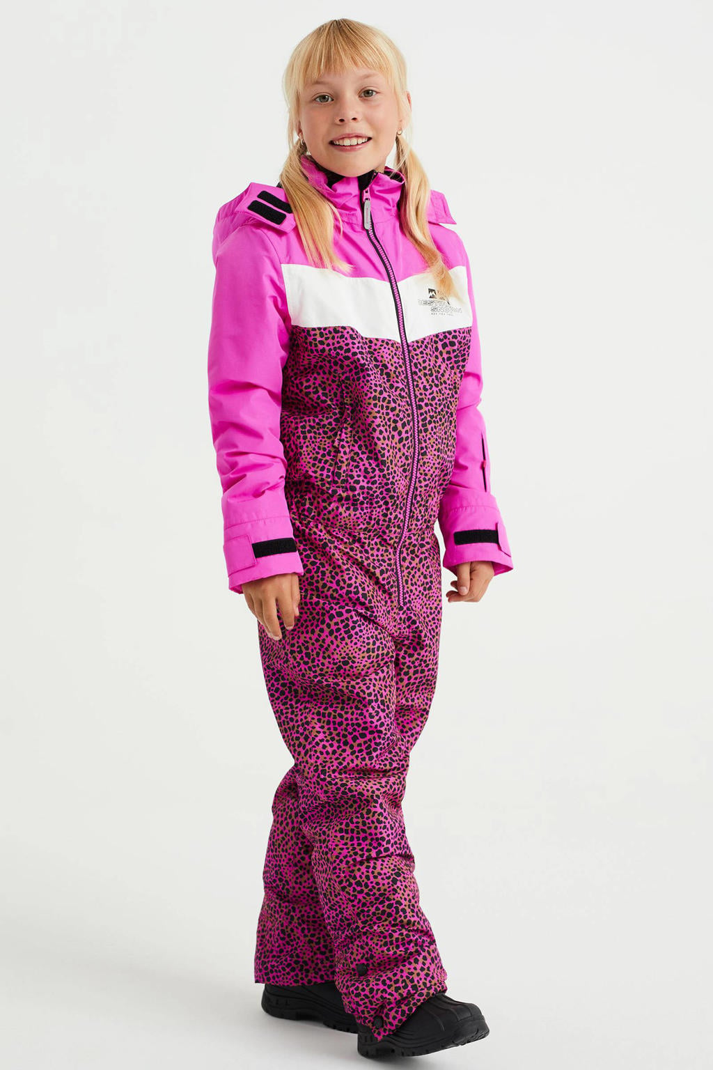 Roze meisjes WE Fashion skipak van polyester