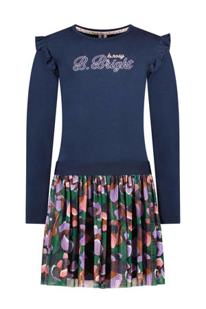 gebloemde jurk blauw