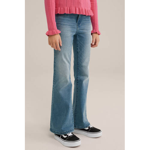 WE Fashion Blue Ridge flared jeans mid blue Blauw Meisjes Stretchdenim