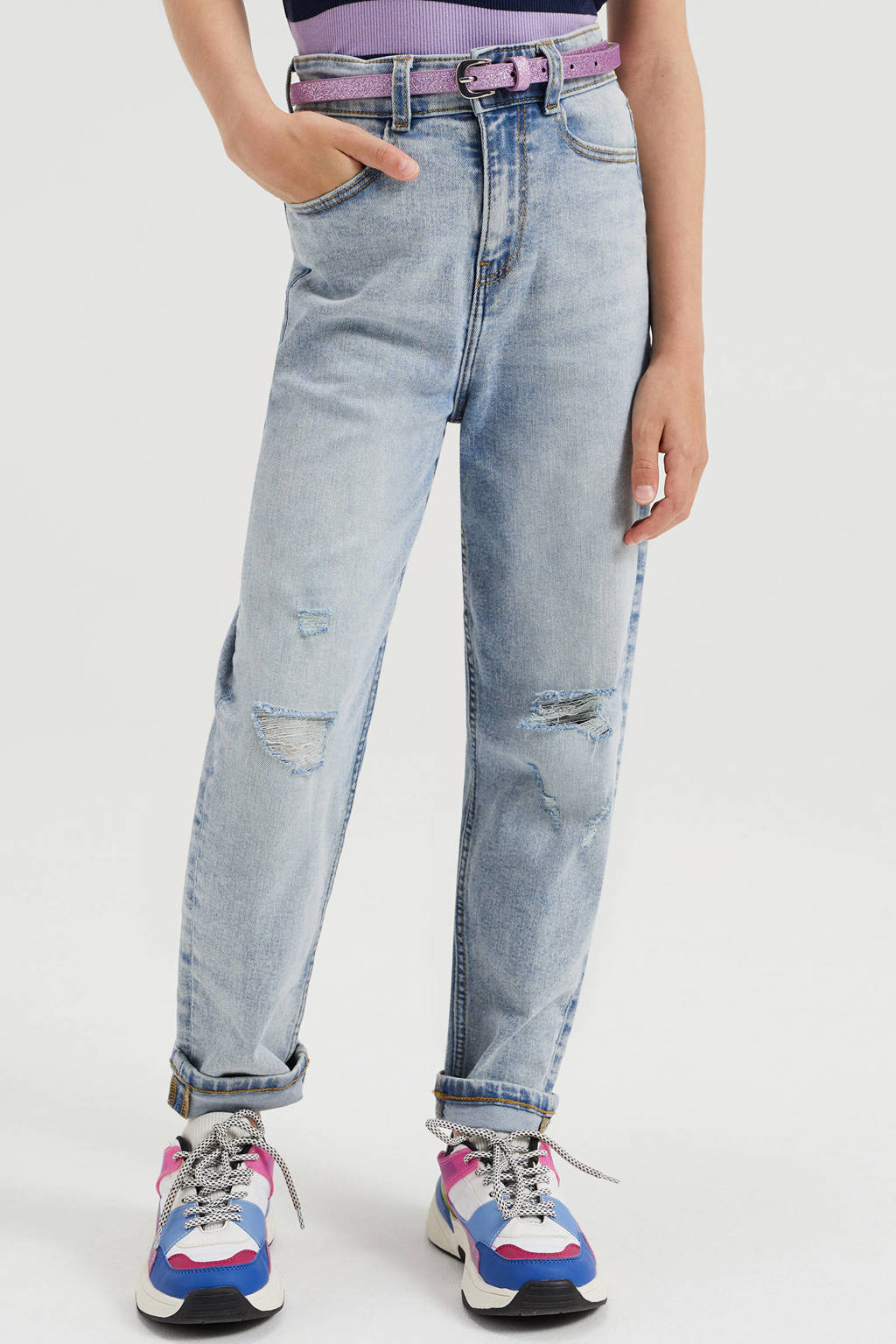 Nachtvlek vergaan pen WE Fashion Blue Ridge high waist tapered fit jeans bleached denim |  kleertjes.com