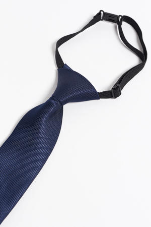stropdas met textuur donkerblauw