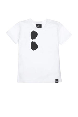 baby T-shirt met printopdruk wit/zwart
