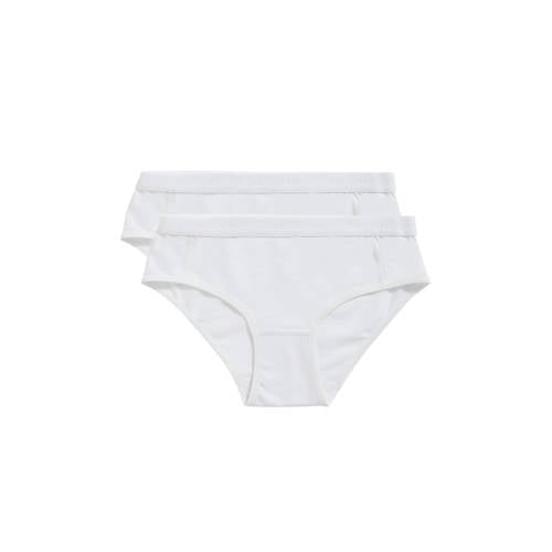 ten Cate hipster- set van 2 wit Slip Meisjes Stretchkatoen Effen - maat 170/176 afbeelding
