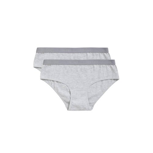 ten Cate hipster- set van 2 grijs Slip Meisjes Stretchkatoen Effen - maat 170/176 afbeelding