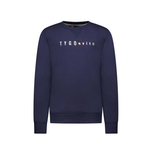 TYGO & vito sweater donkerblauw Effen - 110/116 | Sweater van TYGO & vito