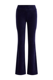 thumbnail: WE Fashion velours flared broek marineblauw