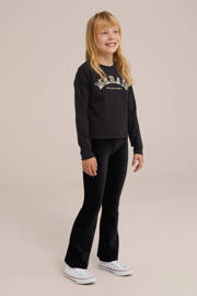 thumbnail: WE Fashion velours flared broek zwart