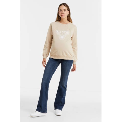 LOVE2WAIT flared zwangerschapsjeans Judy blauw Dames Stretchdenim Effen - maat 27-34 afbeelding