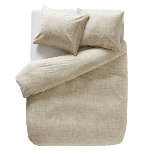 Wehkamp Home katoenen dekbedovertrek 2 persoons (200x220 cm) Beige Streep
