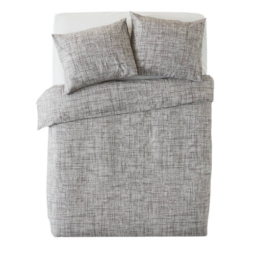 Wehkamp Home katoenen dekbedovertrek 1 persoons (140x220 cm) Grijs Streep