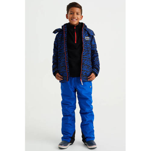 WE Fashion ski-jack blauw Skijack Meisjes Polyester Capuchon 98 104