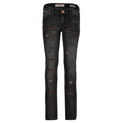 Vingino skinny jeans Amia black vintage Zwart Meisjes Stretchdenim 