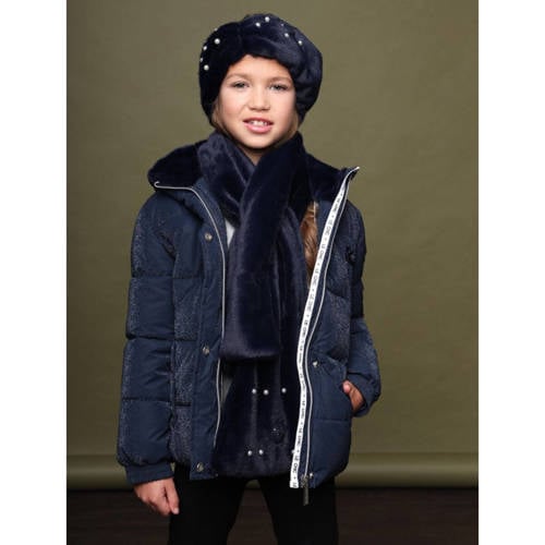 Le Chic hoofdband met parels donkerblauw Muts Meisjes Polyester All over print