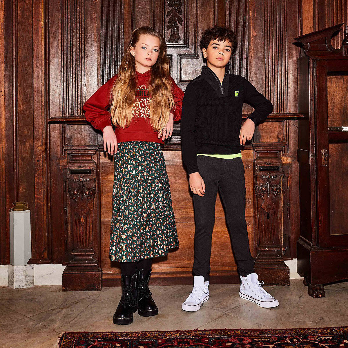 Retour Jeans rok met all over print groen kleertjes