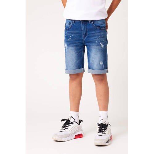 CoolCat Junior regular fit jeans bermuda Nick CB blauw Denim short Jongens Stretchdenim