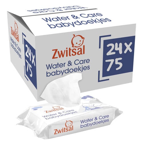 Zwitsal Water & Care billendoekjes - 24 x 75 stuks Babydoekjes